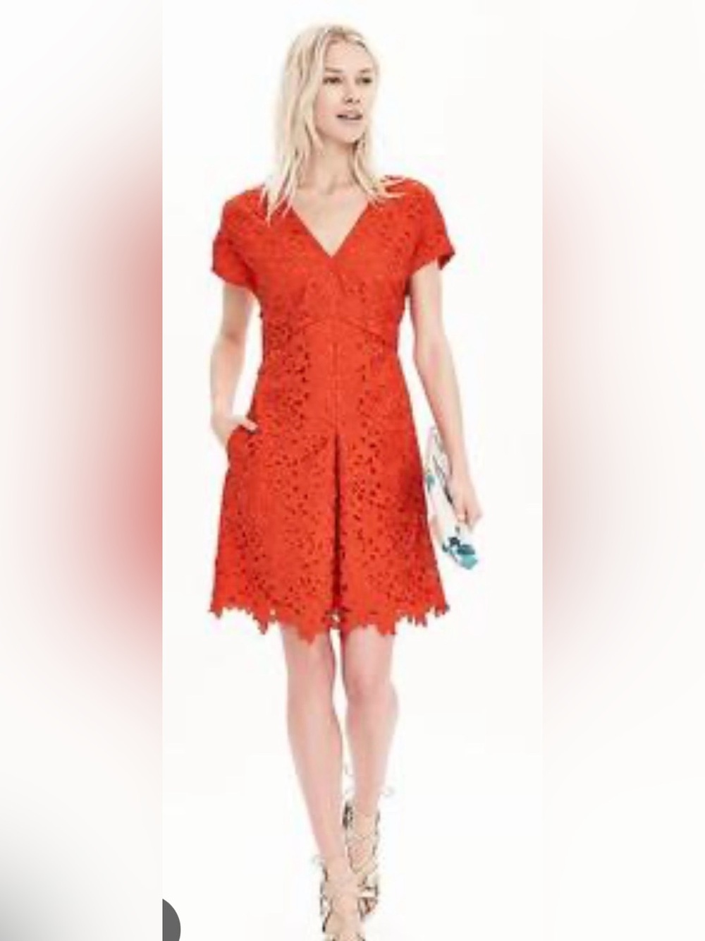 Banana Republic Coral-Red Petite Top